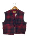 【中古】Woolrich◆ベスト/L/ウール/RED/USA製/MADE IN USA【メンズウェア】