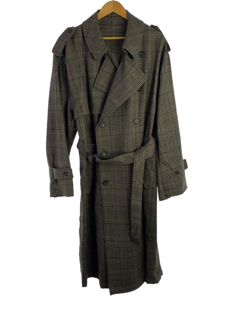【中古】stein◆トレンチコート/S/ウール/GRY/チェック/ST.404-2//【メンズウェア】