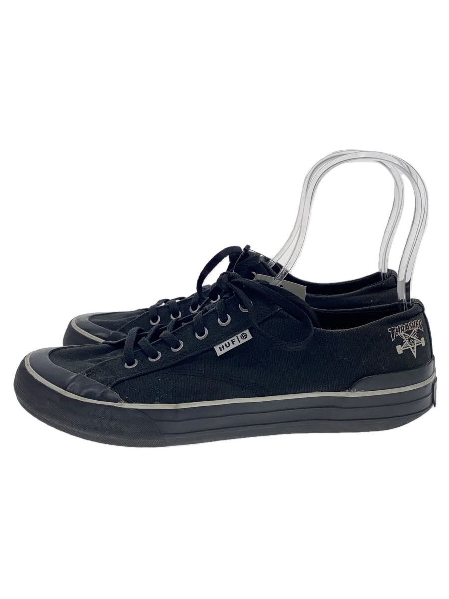 【中古】HUF◆ローカットスニーカー/26.5cm/BLK/キャンバス【シューズ】