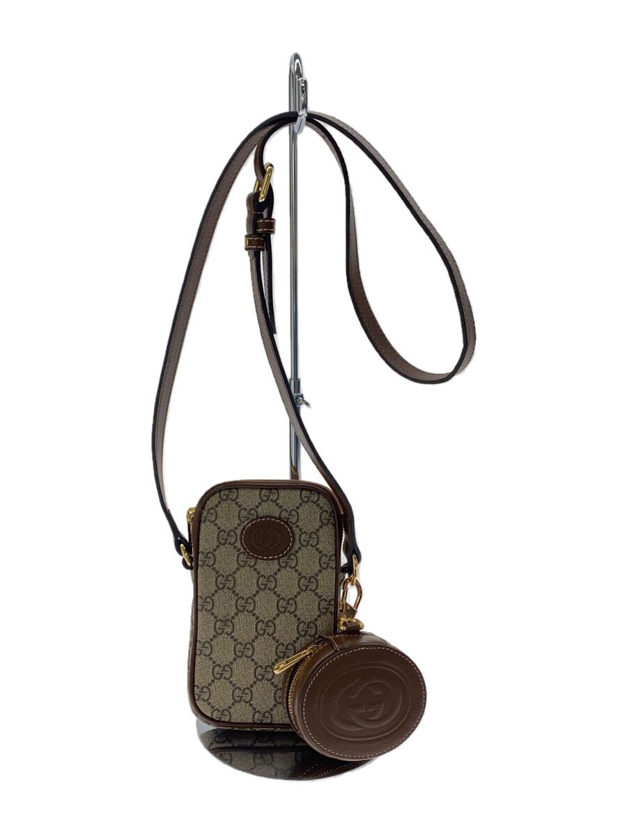 GUCCI - 【中古】GUCCI◆ショルダーバッグ/PVC/BRW/総柄/700959//【バッグ】