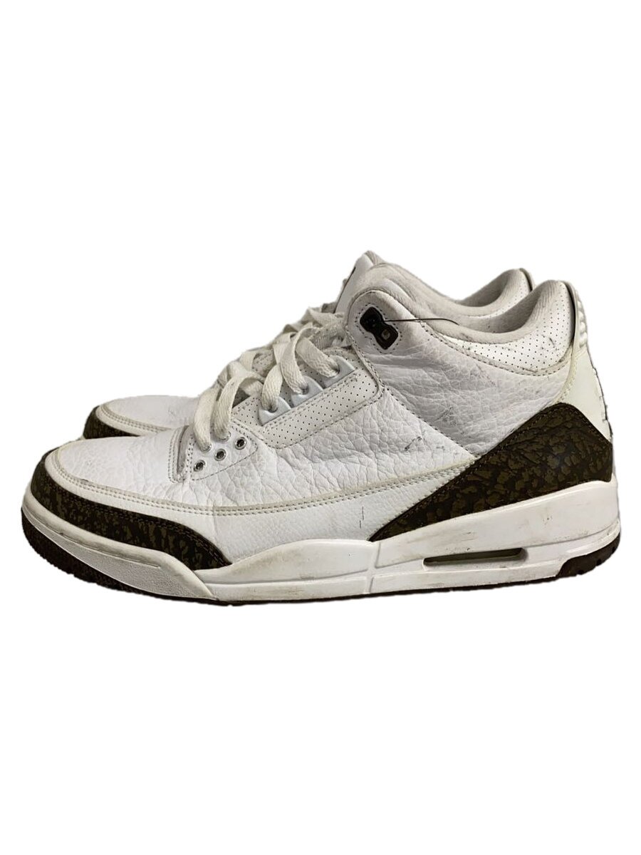 NIKE◆AIR JORDAN 3 RETRO/エアジョーダンレトロ/ホワイト/136064-122/27.5cm/WHT//