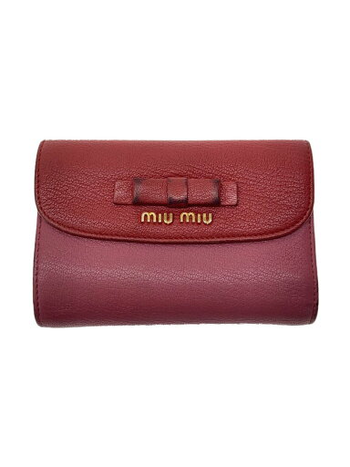 【中古】MIU MIU◆3つ折り財布/レザー/RED/レディース【服飾雑貨他】 【中古】MIU MIU◆3つ折り財布/レザー/RED/レディース【服飾雑貨他】
