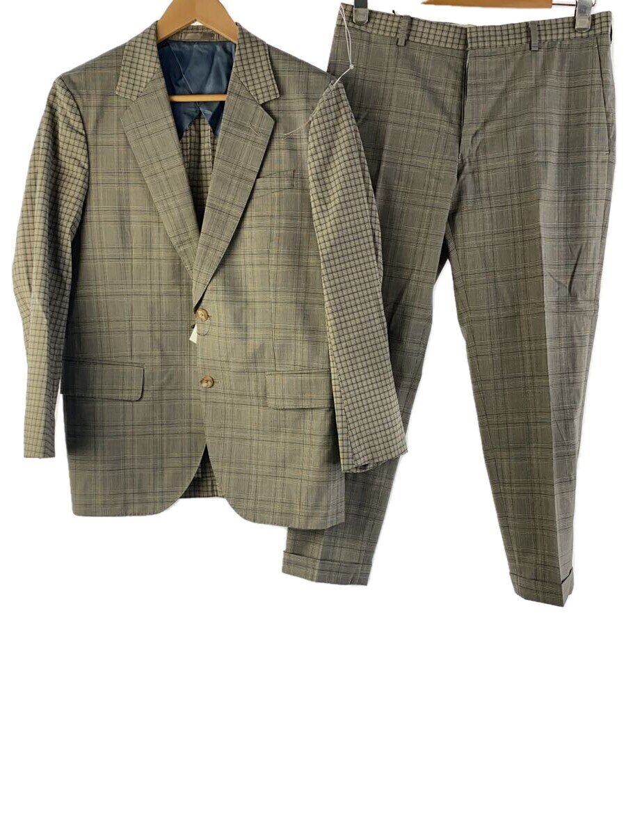 【中古】Paul Smith◆2P/セットアップ/2Bテーラードジャケット/スラックス/M/ウール/GRY/チェック/133152【メンズウェア】