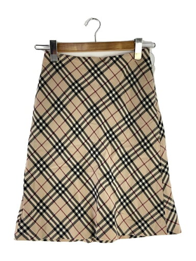 【中古】BURBERRY BLUE LABEL◆スカート/38/ウール/BEG/チェック【レディースウェア】 【中古】BURBERRY BLUE LABEL◆スカート/38/ウール/BEG/チェック【レディースウェア】