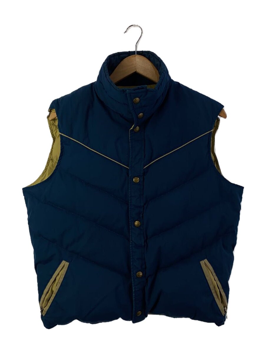 【中古】Woolrich◆ダウンベスト/--/--/BLU/無地【メンズウェア】