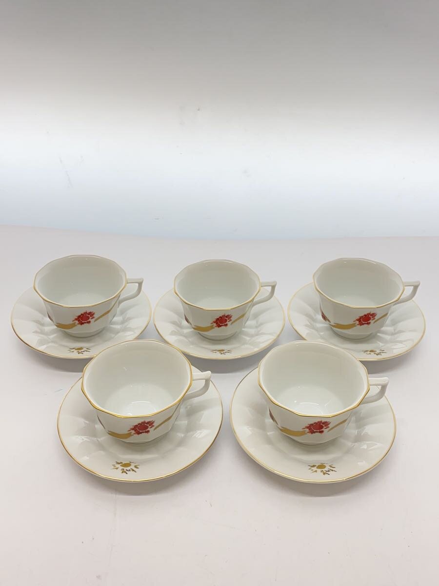 【中古】ROYAL COPENHAGEN◆カップ&ソーサー/5点セット/絹谷幸二 赤富士【キッチン用品】