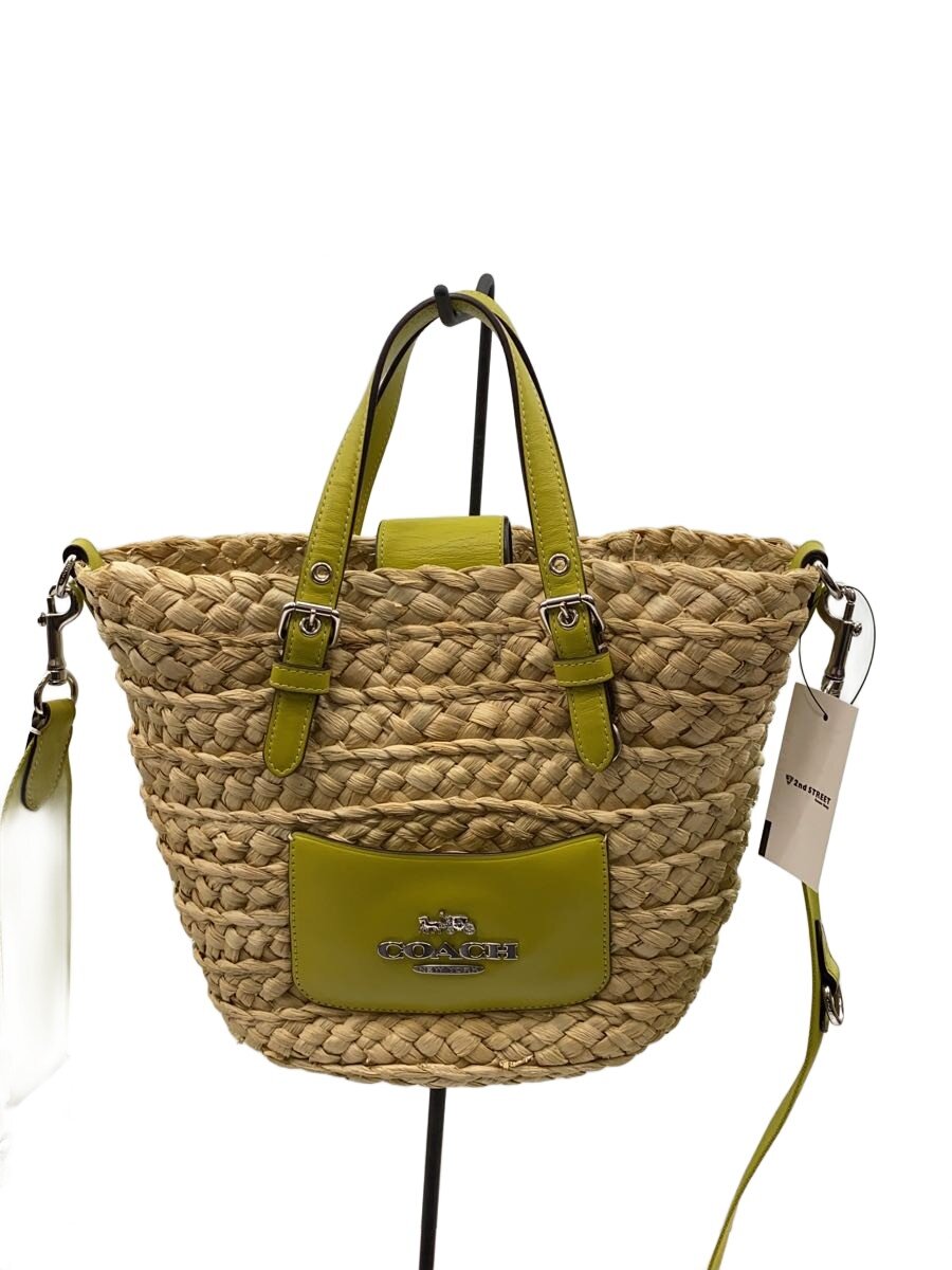 【中古】COACH◆カゴバッグ/--/BEG【バッグ】