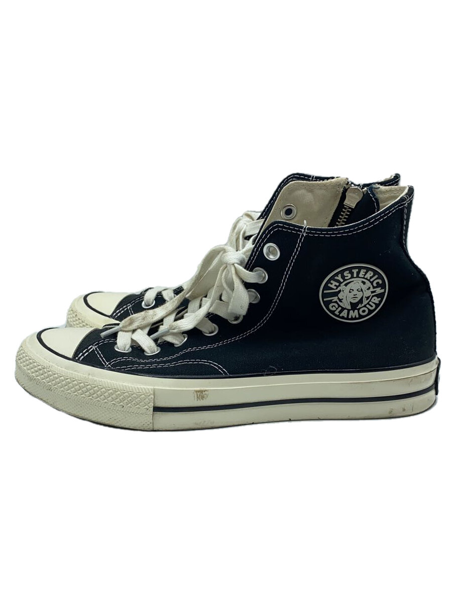 【中古】HYSTERIC GLAMOUR◆サイドジップハイカットスニーカー/27cm/BLK/キャンバス/02243QS01【シューズ】