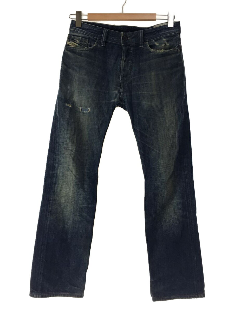 【中古】DIESEL◆ストレートパンツ/27/コットン/インディゴ/無地/008BI/SAFADO/ダメージ加工【メンズウェア】