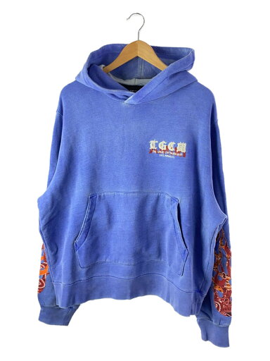 【中古】AMIRI◆22SS/T.G.C.W. FLAMES HOODIE/L/コットン/BLU【メンズウェア】