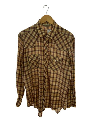 【中古】sears◆長袖シャツ/16/--/BEG/チェック【メンズウェア】 【中古】sears◆長袖シャツ/16/--/BEG/チェック【メンズウェア】