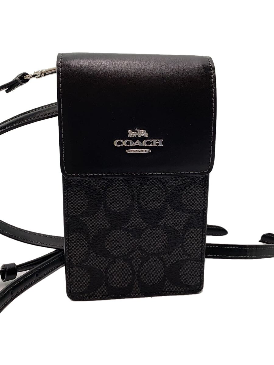 【中古】COACH◆サウスフォーンクロスボディ/スマホショルダーバッグ/BLK/モノグラム/CM234【バッグ】