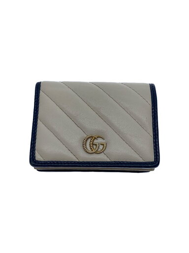 【中古】GUCCI◆2つ折り財布_GGマーモント/レザー/WHT/レディース//【服飾雑貨他】 【中古】GUCCI◆2つ折り財布_GGマーモント/レザー/WHT/レディース//【服飾雑貨他】