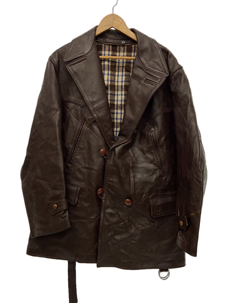 Leather Jacket - 【中古】EURO VINTAGE◆レザージャケット・ブルゾン/--/レザー/BRW/40s/カーコート【メンズウェア】