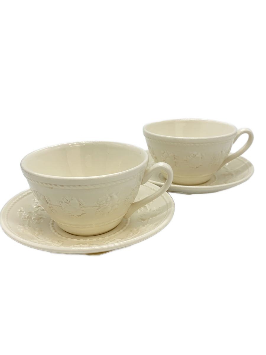 【中古】WEDGWOOD◆カップ&ソーサー/2点セット/IVO/フェスティビティ【キッチン用品】