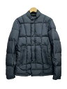 【中古】EMPORIO ARMANI◆ダウンジャケット/--/ポリエステル/GRY/無地/ロゴ欠損・袖ヨゴレ・ジップ剥がれ有【メンズウェア】