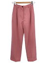 【中古】CLANE◆グロスカラーテーパードパンツ/11110-7132/裏地付/ピンク/1【レディースウェア】