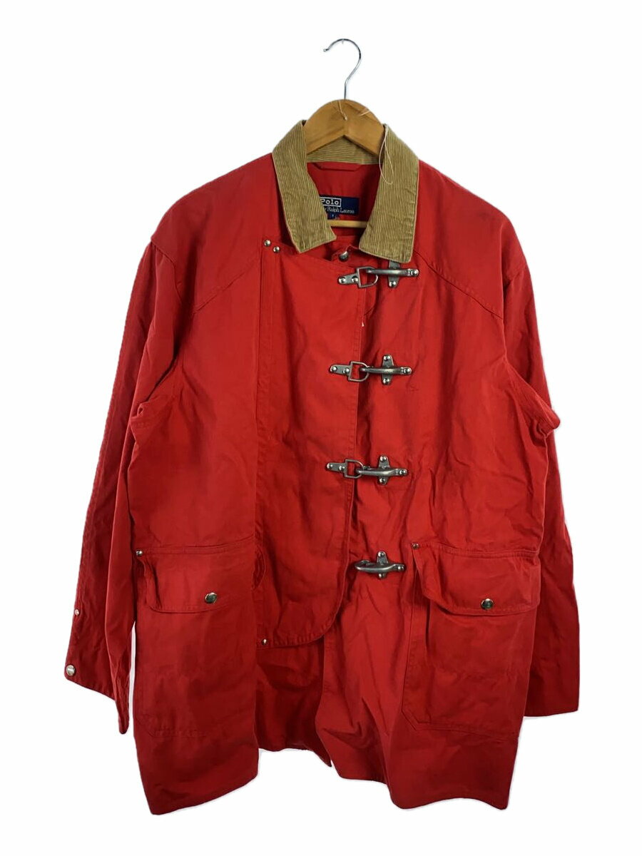 【中古】POLO RALPH LAUREN◆ジャケット/L/コットン/RED//【メンズウェア】