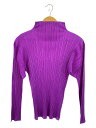 【中古】PLEATS PLEASE ISSEY MIYAKE◆長袖ブラウス/4/ポリエステル/PUP/PP93-JK044/ハイネック【レディースウェア】(4)