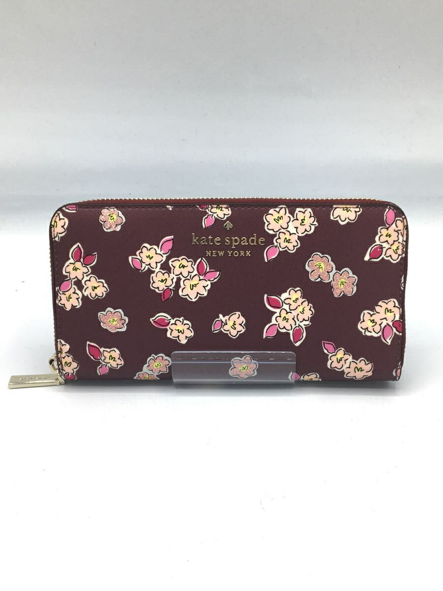 【中古】kate spade new york◆長財布/レザー/BRD/花柄/レディース/k9298【服飾雑貨他】