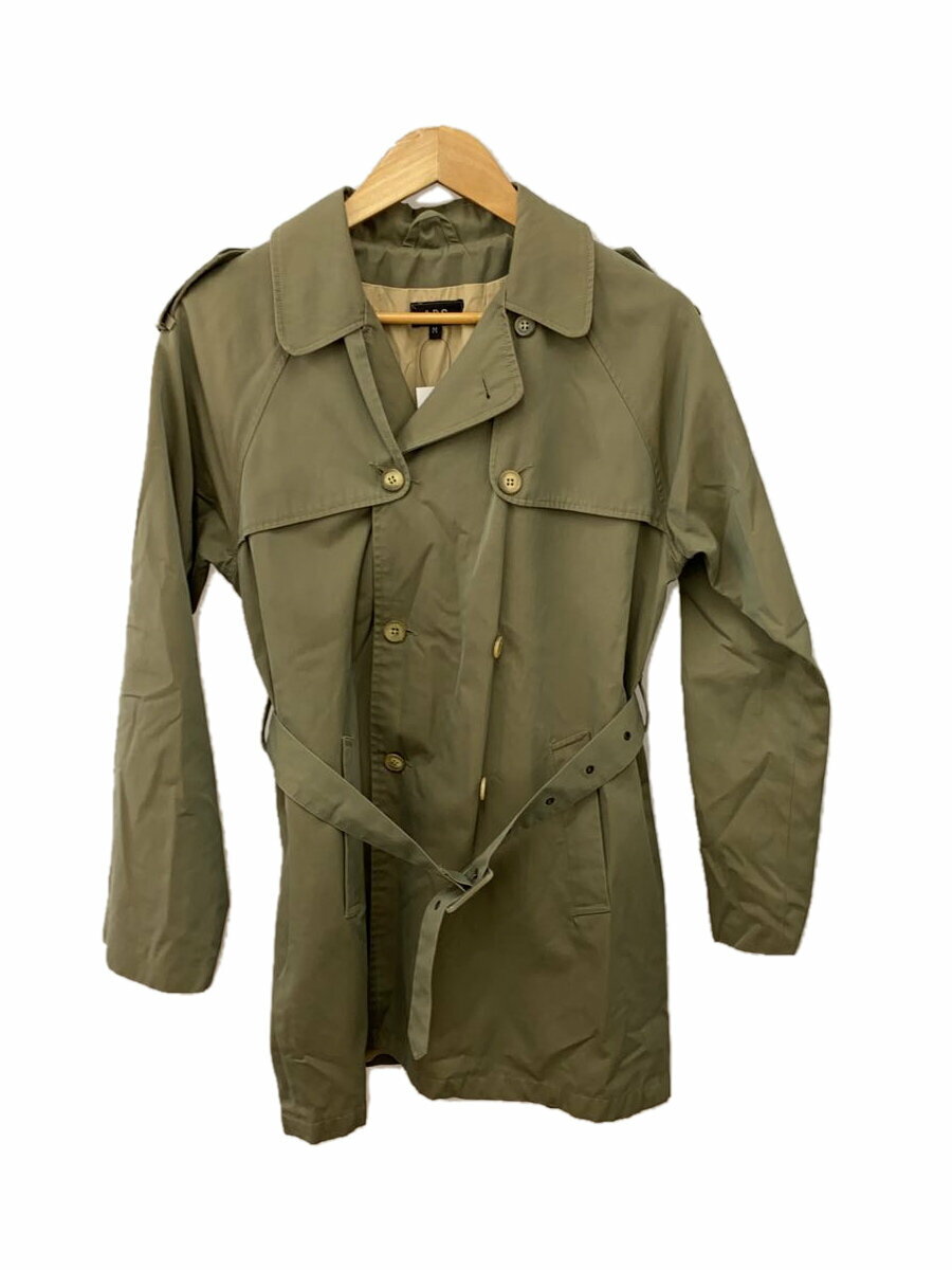 【中古】A.P.C.◆トレンチコート/M/コットン/カーキフランス製/ショート丈【メンズウェア】