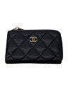 【中古】CHANEL◆シャネル マトラッセコインケース/レザー/BLK/レディース/AP0221【服飾雑貨他】