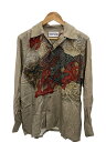 【中古】NEAT ALOHA/アロハシャツ/M/レーヨン/BRW/長袖シャツ/龍柄【メンズウェア】