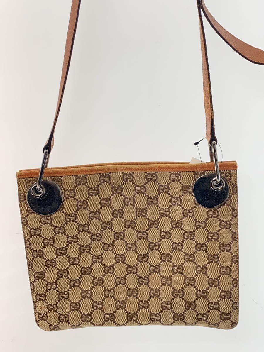 GUCCI - 【中古】GUCCI◆ショルダーバッグ_GGキャンバス/キャンバス/ブラウン/総柄【バッグ】