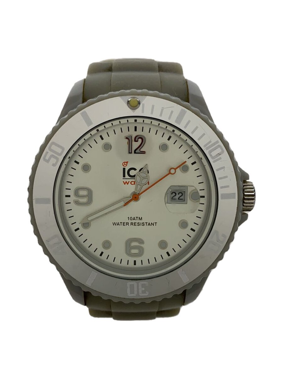 【中古】ice watch◆クォーツ腕時計/アナログ/ラバー/SLV【服飾雑貨他】