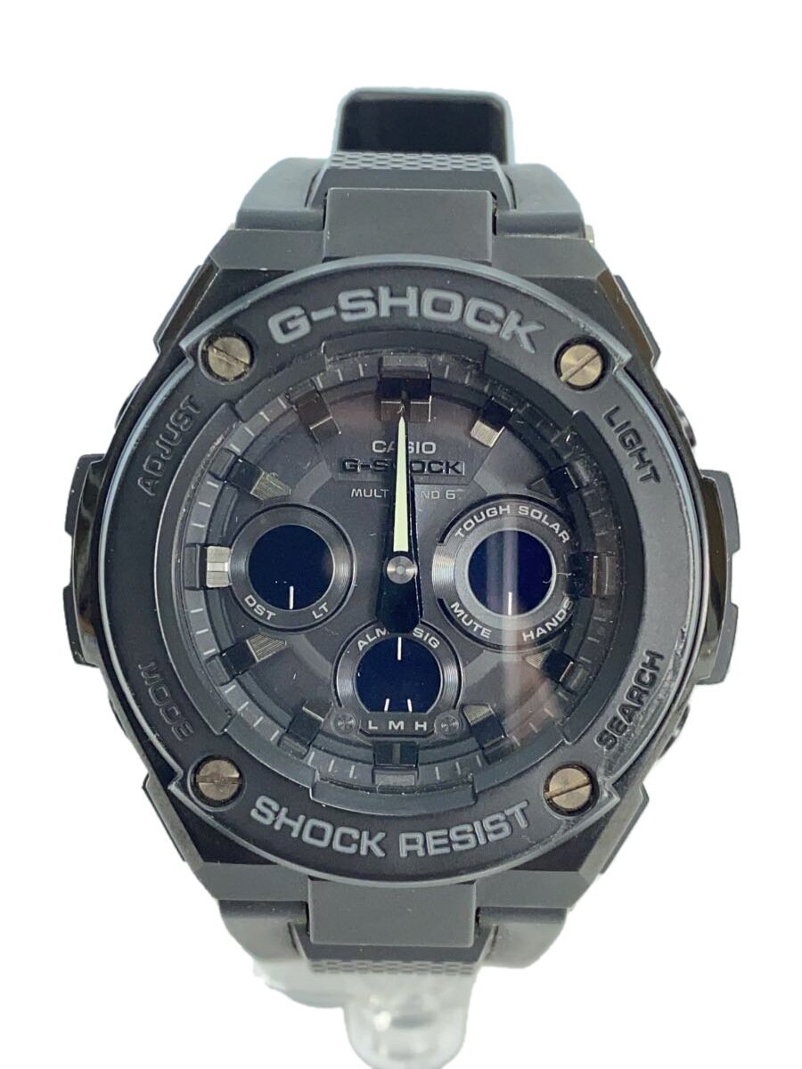 【中古】CASIO◆ソーラー腕時計・G-SHOCK/デジアナ/ラバー/BLK/BLK【服飾雑貨他】