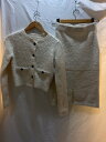 【中古】anuans◆24AW/カーディガンニットセットアップ/M/ポリエステル/CRM/1524631235-0//【レディースウェア】