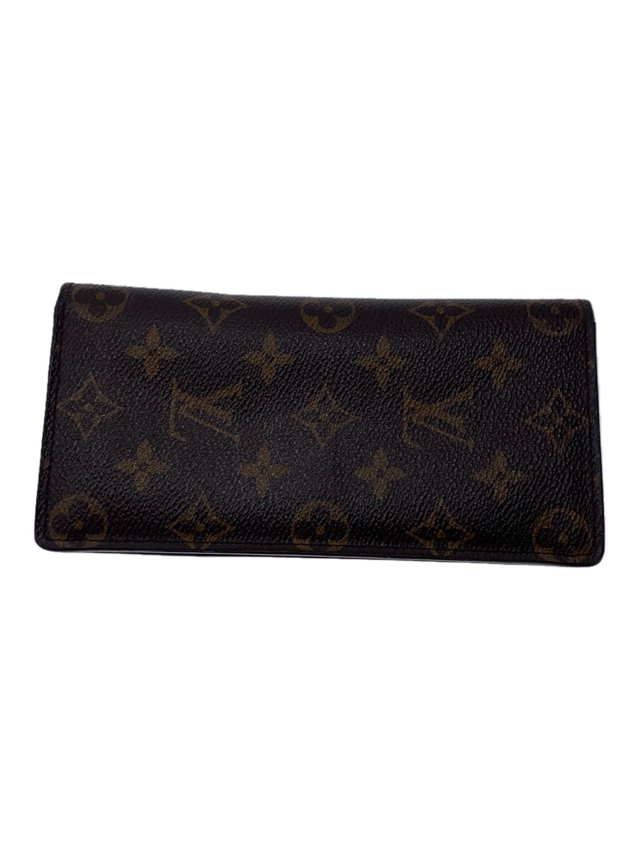 【中古】LOUIS VUITTON◆ポルト・フォイユ・ブラザ_モノグラム・キャンバス_BRW/PVC/BRW/メンズ【服飾雑貨他】