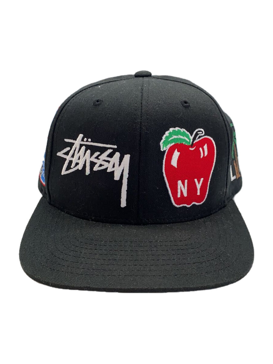 【中古】STUSSY◆キャップ/FREE/BLK/メンズ【服飾雑貨他】