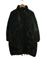 【中古】MONCLER GAMME ROUGE◆ロングダウンジャケット/0/ナイロン/ブラックy/47338-80-69293【レディースウェア】