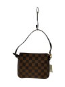 【中古】LOUIS VUITTON◆トゥールス・メイクアップ_ダミエ・エベヌ_BRW/PVC/BRW【バッグ】