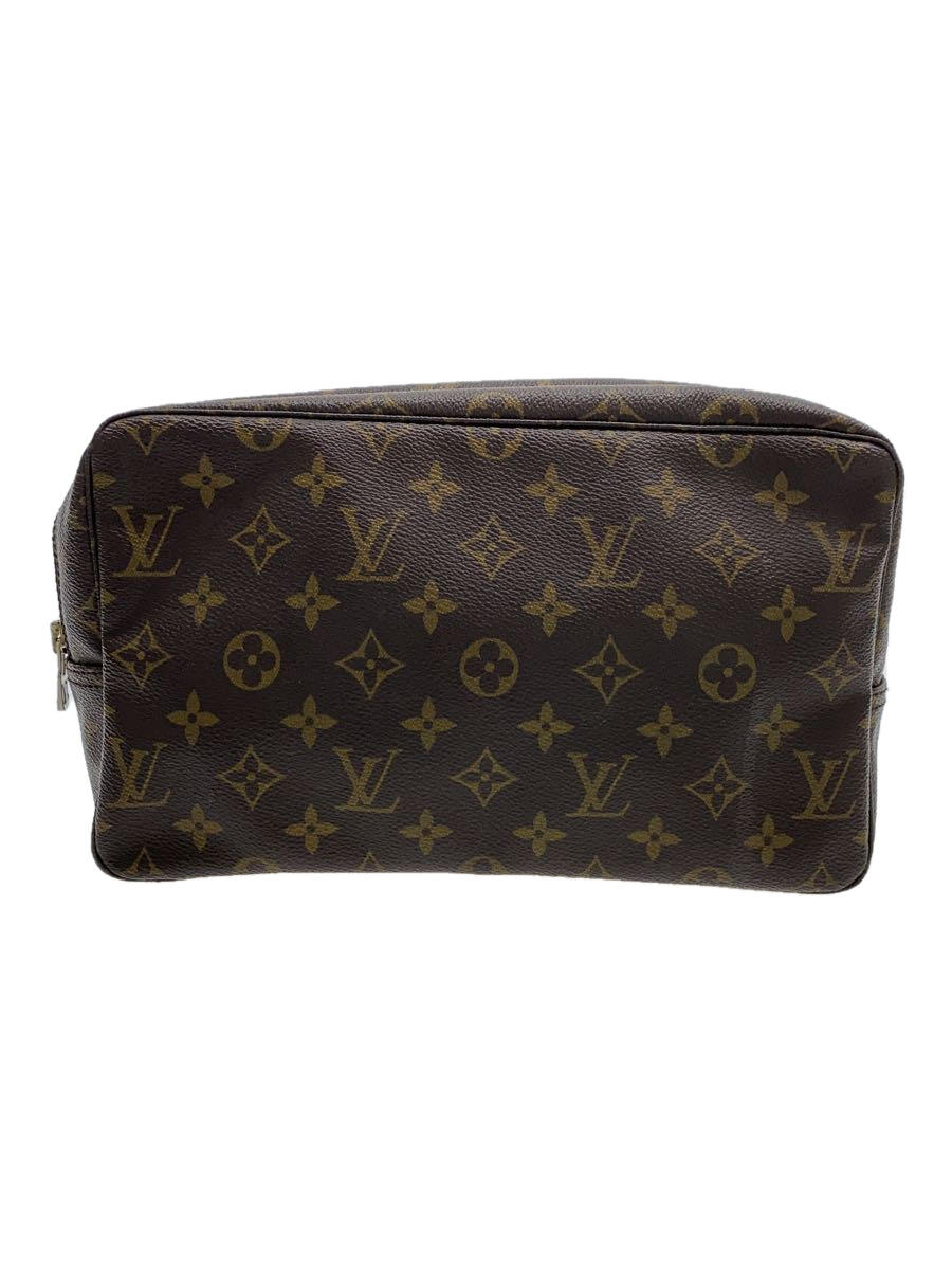 【中古】LOUIS VUITTON◆トゥルース・トワレット28_モノグラム_/セカンドバッグ/ポリエステル/BRW/M47522【バッグ】