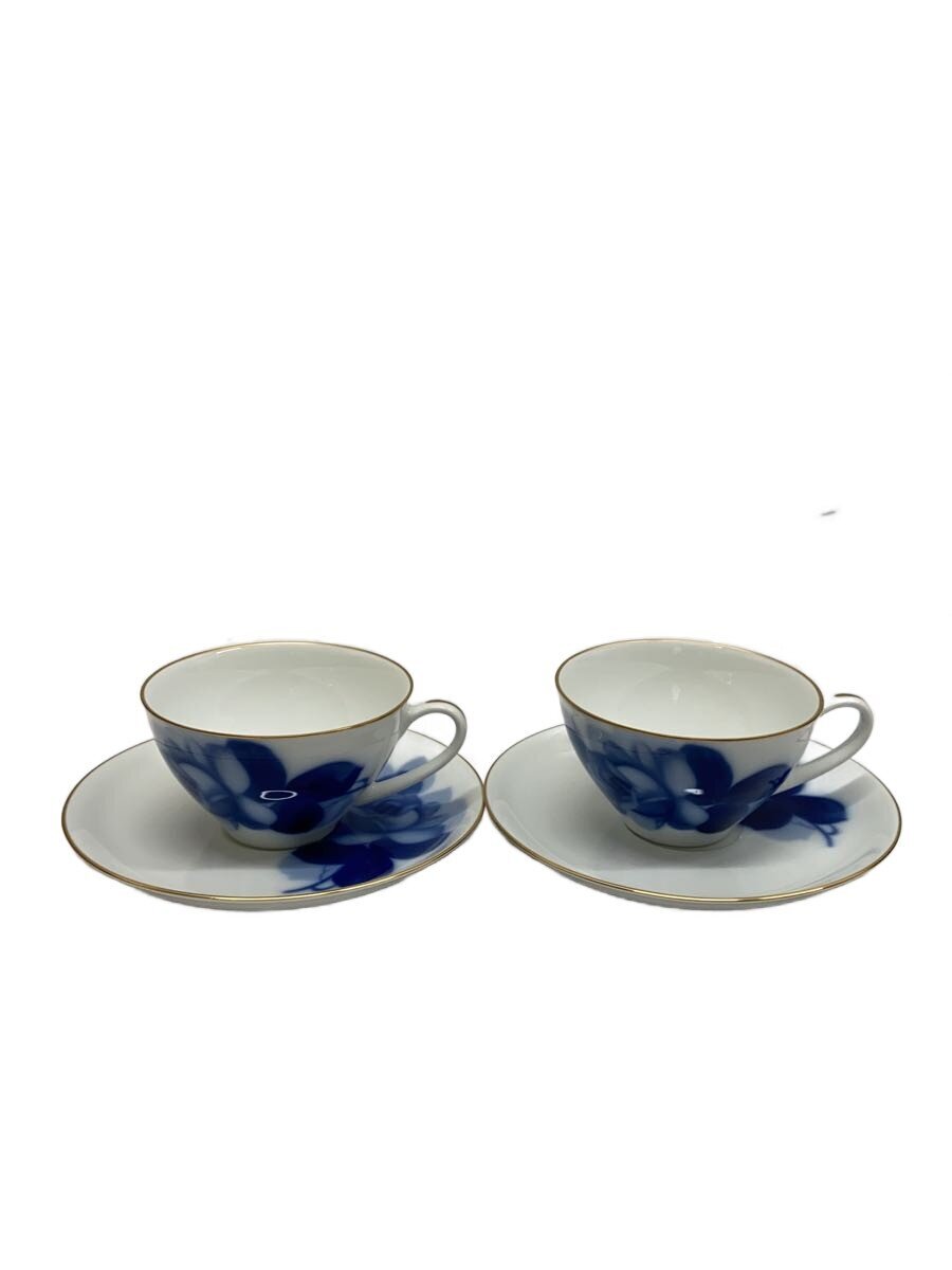 【中古】OKURA◆カップ&ソーサー/2点セット/ブルーローズ【キッチン用品】
