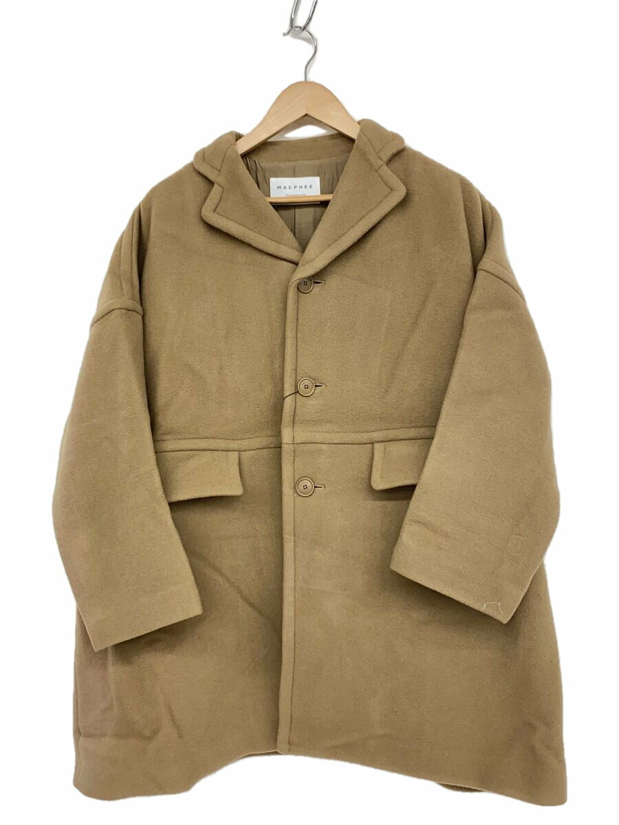 【中古】MACPHEE◆コート/36/ウール/CML/無地/12-08-24-08301【レディースウェア】
