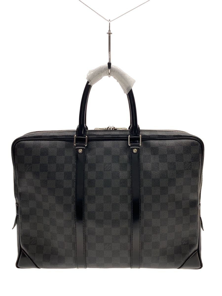 【中古】LOUIS VUITTON◆1)ポルト・ドキュマン・ヴォワヤージュ_ダミエ・グラフィット/PVC/BLK【バッグ】