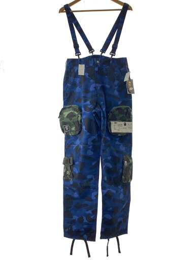 【中古】A BATHING APE◆オーバーオール/M/ポリエステル/NVY/カモフラ/001PTI731907C【メンズウェア】 【中古】A BATHING APE◆オーバーオール/M/ポリエステル/NVY/カモフラ/001PTI731907C【メンズウェア】