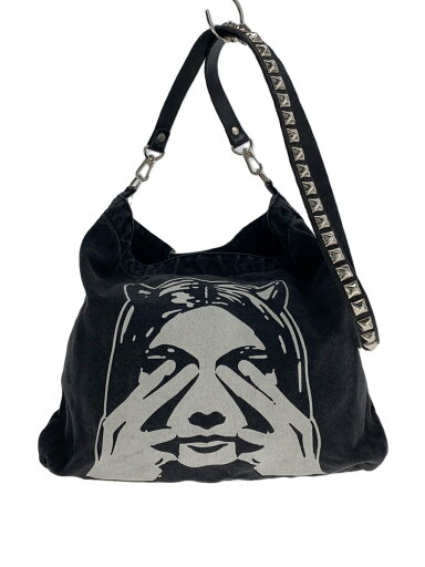 【中古】HYSTERIC GLAMOUR◆SEE NO EVIL/スタッズベルトショルダーバッグ/キャンバス/GRY【バッグ】 【中古】HYSTERIC GLAMOUR◆SEE NO EVIL/スタッズベルトショルダーバッグ/キャンバス/GRY【バッグ】