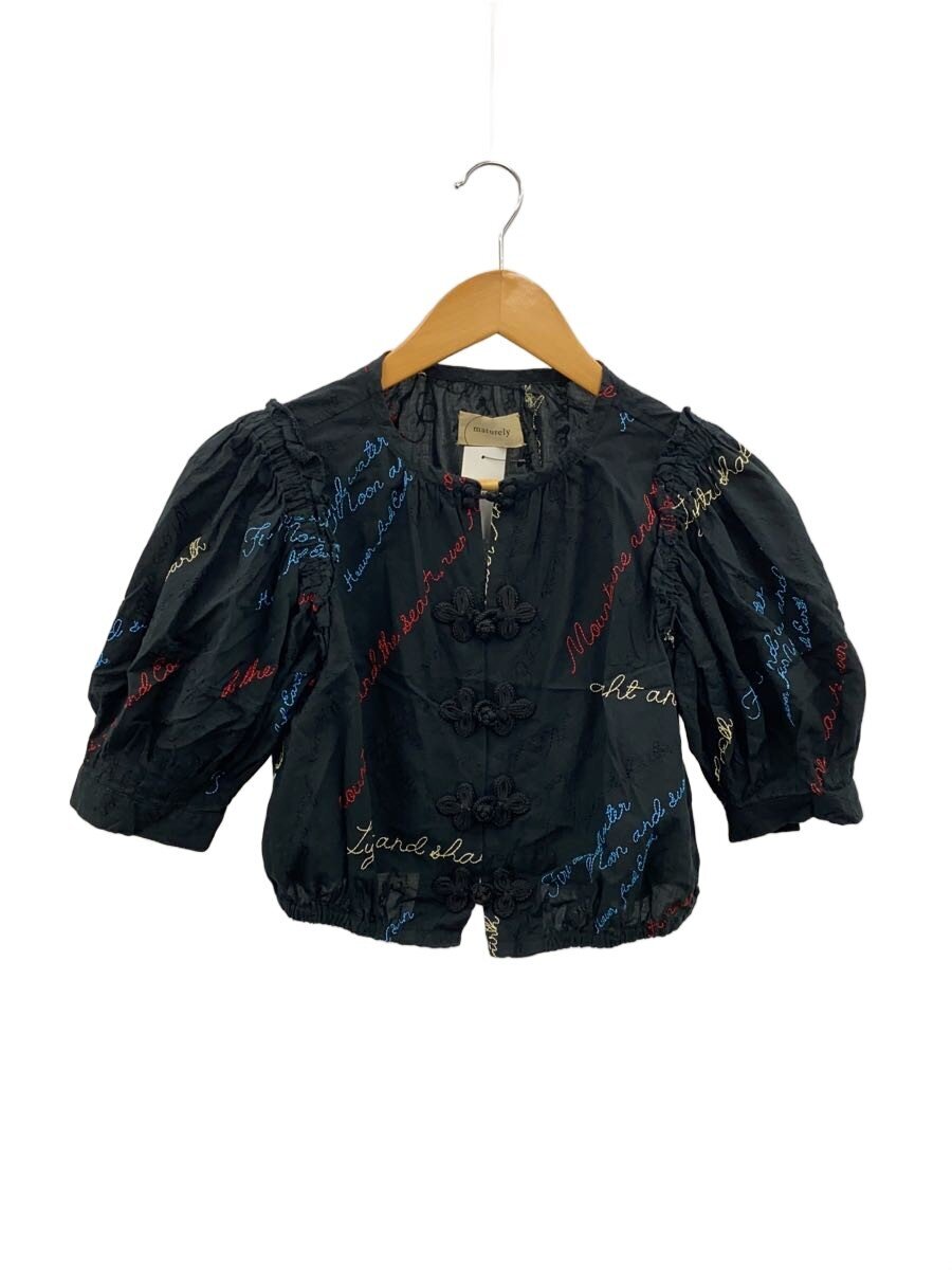 maturely◆YIN-YANG Embroider blou半袖ブラウス/--/コットン/BLK/総柄/13-01-0381//