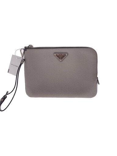 【中古】PRADA◆セカンドバッグ/レザー/ベージュ【バッグ】 【中古】PRADA◆セカンドバッグ/レザー/ベージュ【バッグ】