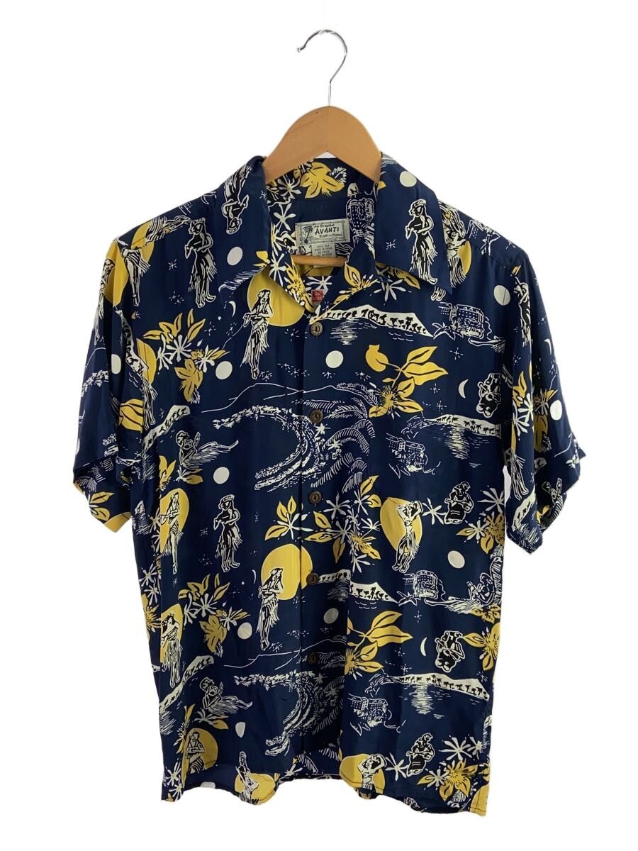 【中古】Avanti◆アロハシャツ/XS/シルク/NVY【メンズウェア】