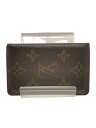 【中古】LOUIS VUITTON◆ポシェット・カルト・ヴィジット_モノグラム・キャンバス_BRW/PVC/ブラウン/総柄/メンズ【服飾雑貨他】