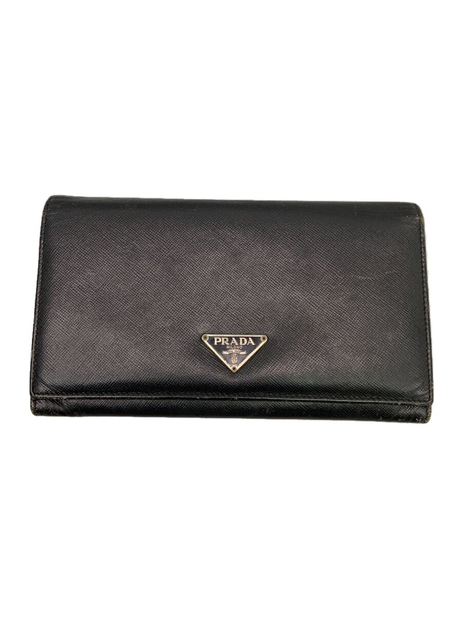 【中古】PRADA◆長財布/--/BLK/メンズ【服飾雑貨他】