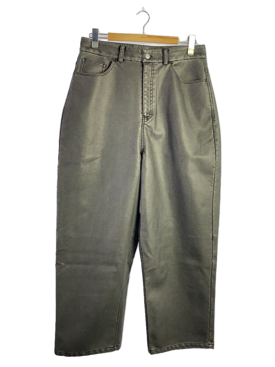 【中古】WHITELAND BLACKBURN◆PU WIDE PANTS/ワイドパンツ/FREE/ポリエステル/グレー【メンズウェア】