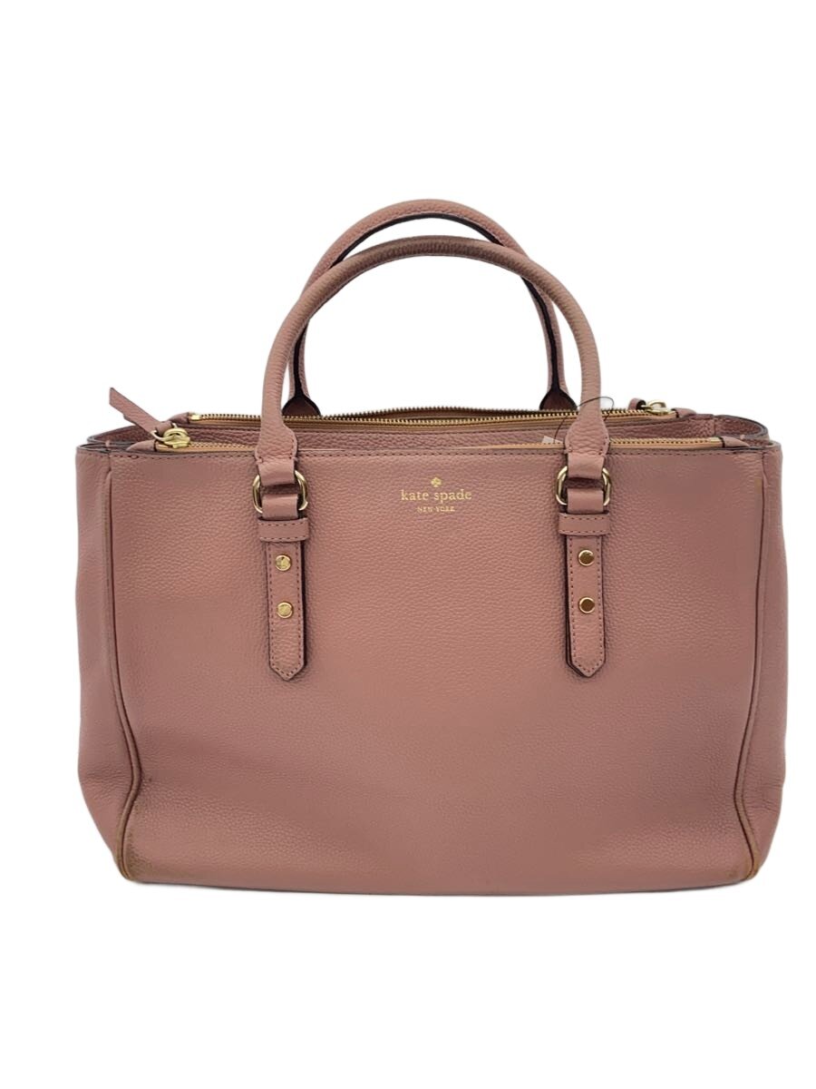【中古】kate spade new york◆バッグ/レザー/PNK/付属品無し/角擦れ有【バッグ】