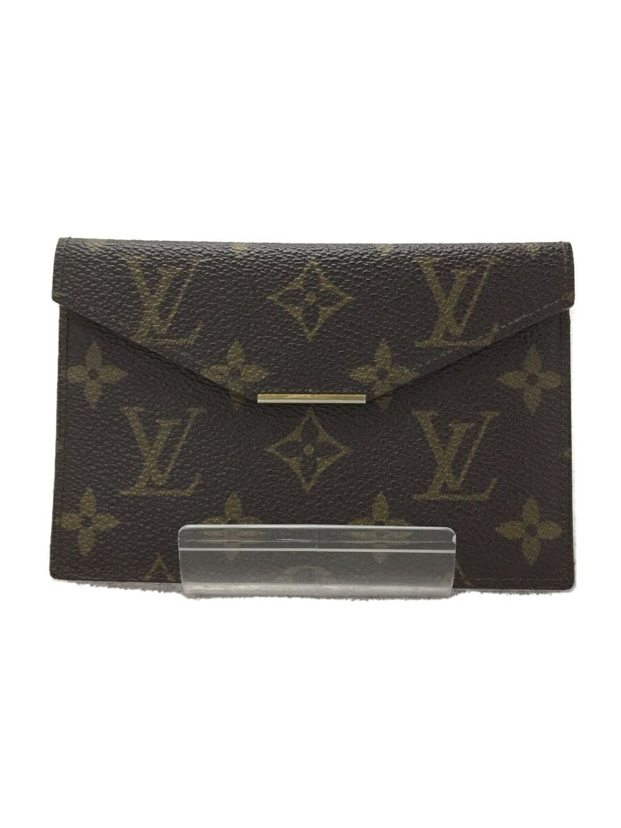 【中古】LOUIS VUITTON◆パスケース/モノグラム/パスケース/レザー/BRW/総柄/メンズ/873ET【服飾雑貨他】