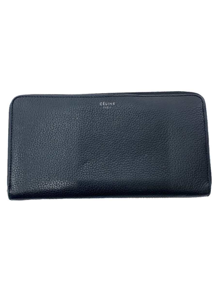 【中古】CELINE◆長財布/レザー/BLK/メンズ【服飾雑貨他】